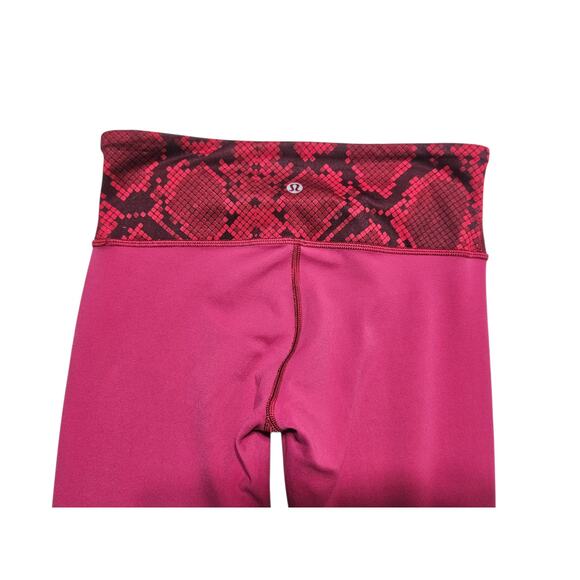 Lululemon womens Wunder Under Pant III Reversible Cranberry/Alarming leggings 4 - Picture 11 of 15